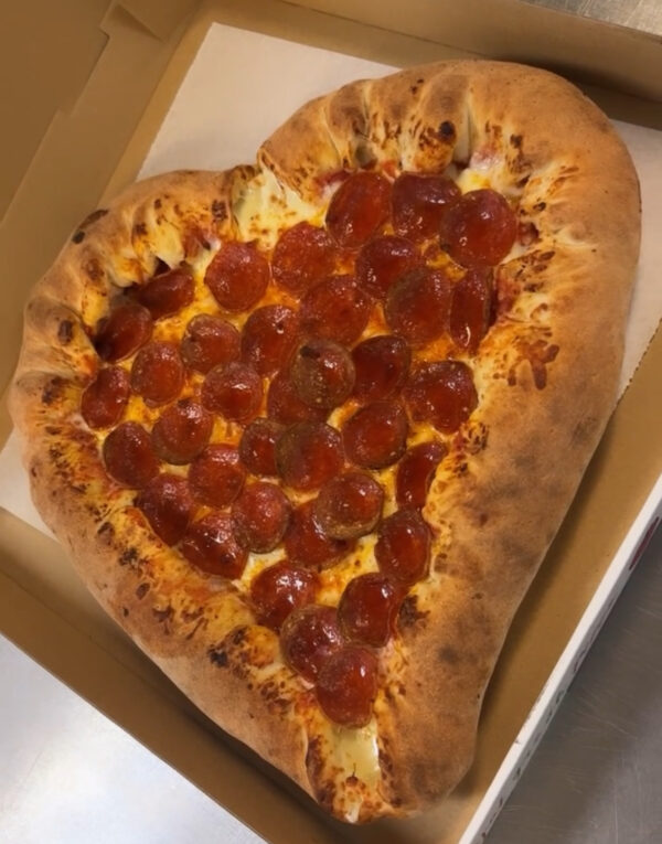 Large Heart Shaped Pizza
